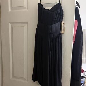 NWT All Saints Women's Taka Flexible Strapless Mini Dress Waist Belt Black